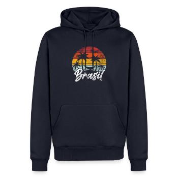 Brésil - Sweat à capuche Premium bio Homme - bleu marine - Devant - Nico (187cm)