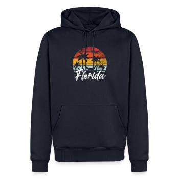 Strand Surfen Sommer Miami Florida Urlaub Reise - Männer Premium Bio Hoodie - Navy - Vorne - Nico (187cm)