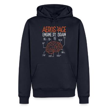 Cerveau d’ingénierie aérospatiale pour ingénieur aérospatial - Sweat à capuche Premium bio Homme - bleu marine - Devant - Nico (187cm)