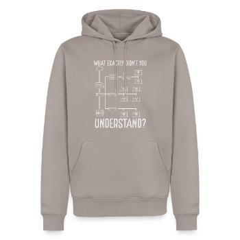 Network Engineer Tool Network Engineering - Men’s Premium Organic Hoodie - taupe - Front - Nico (187cm)