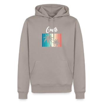Crète - Sweat à capuche Premium bio Homme - taupe - Devant - Nico (187cm)