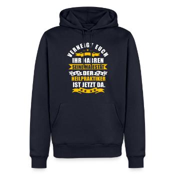 Lustige Heilpraktiker Spruch - Männer Premium Bio Hoodie - Navy - Vorne - Nico (187cm)