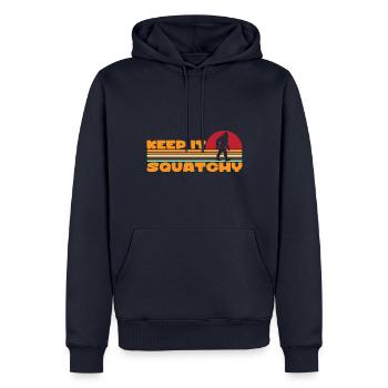 Bigfoot Sasquatch Yeti - Männer Premium Bio Hoodie - Navy - Vorne - Nico (187cm)