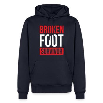Get well soon Broken Foot Foot Survivor - Männer Premium Bio Hoodie - Navy - Vorne - Nico (187cm)