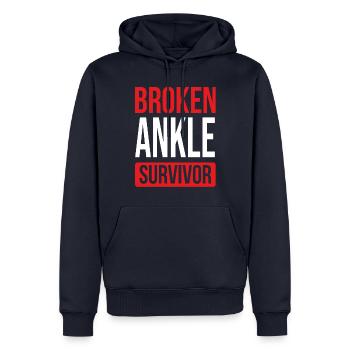 Rétablissez-vous bientôt Broken Ankle Broken Ankle Survivor - Sweat à capuche Premium bio Homme - bleu marine - Devant - Nico (187cm)