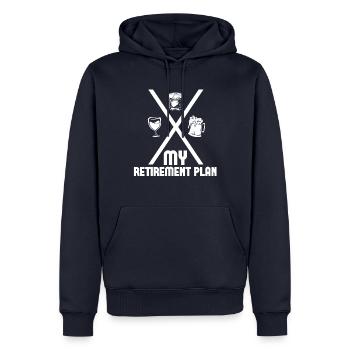 Mein Ruhestandsplan Whisky Bourbon Trinkt Wein - Männer Premium Bio Hoodie - Navy - Vorne - Nico (187cm)