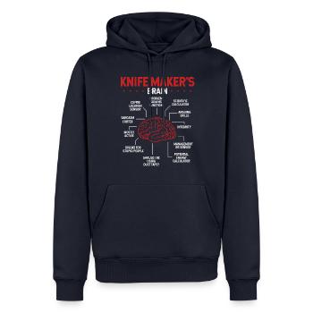 Outil de fabrication de couteaux Bladesmith Knife Maker Cerveau - Sweat à capuche Premium bio Homme - bleu marine - Devant - Nico (187cm)