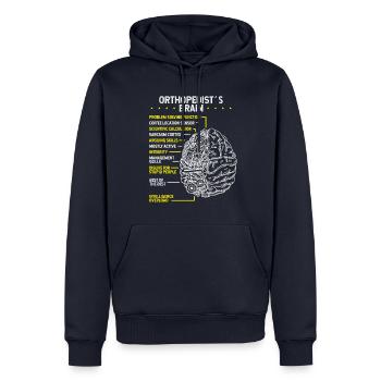 Chirurgien orthopédiste Physiothérapie - Sweat à capuche Premium bio Homme - bleu marine - Devant - Nico (187cm)