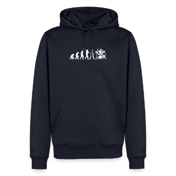 Schlagzeug Evolution Drummer Schlagzeuger - Männer Premium Bio Hoodie - Navy - Vorne - Nico (187cm)