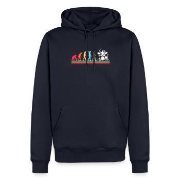 Batteur Evolution Drums - Sweat à capuche Premium bio Homme - bleu marine - Devant - Nico (187cm)