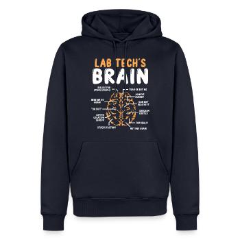 Labratory Technician Brain Lab Scientist Lab Tech - Men’s Premium Organic Hoodie - navy - Front - Nico (187cm)