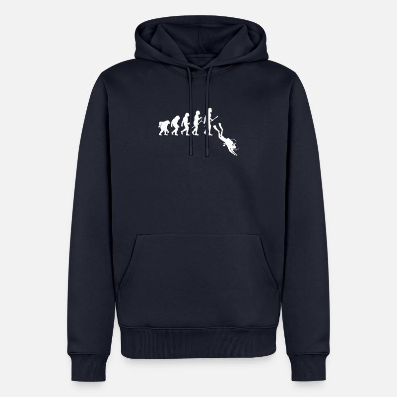 Tauchen Evolution Taucher Lustig Geschenk - Männer Premium Bio Hoodie - Navy