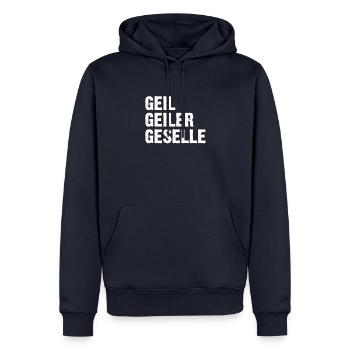 Geselle Gesellenprüfung Gesellen Beruf Spruch - Männer Premium Bio Hoodie - Navy - Vorne - Nico (187cm)
