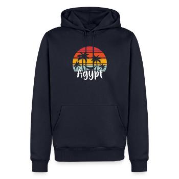 Egypte Rétro Palm Hamac Souvenir Cadeau - Sweat à capuche Premium bio Homme - bleu marine - Devant - Nico (187cm)