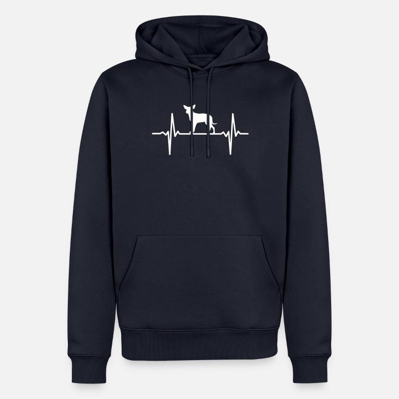 Herzfrequenz Herzschlag Chihuahua Geschenk - Männer Premium Bio Hoodie - Navy