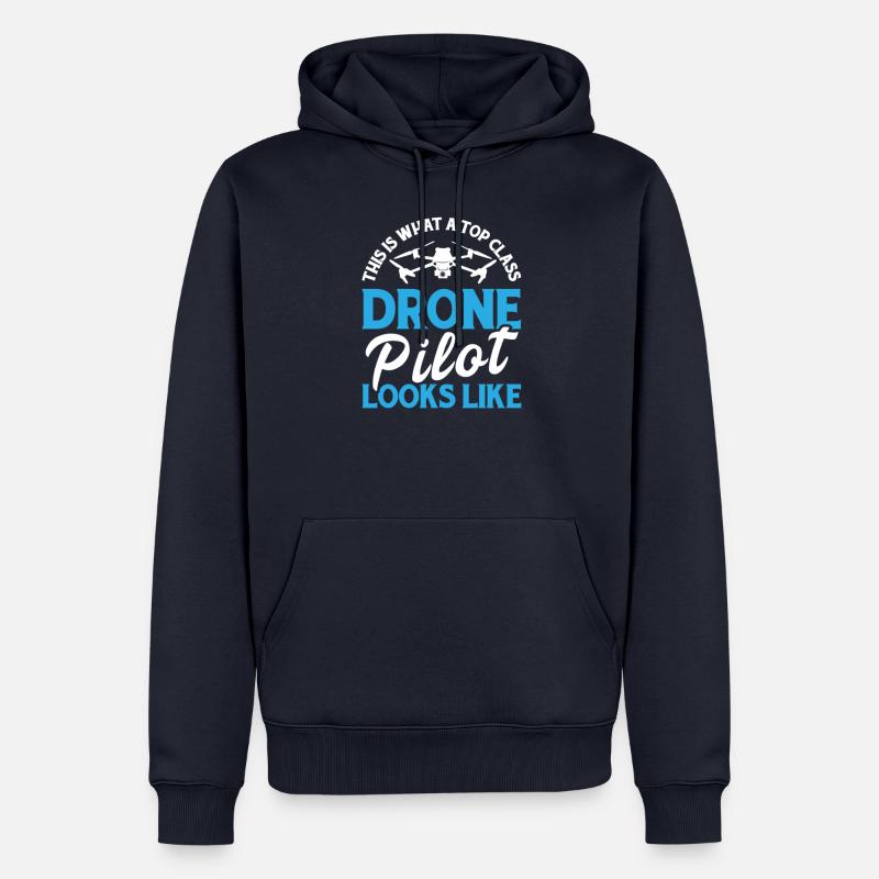 Drone Drone Drone Pilote Quadcopter - Sweat à capuche Premium bio Homme - bleu marine