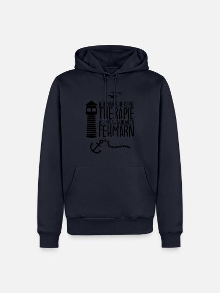 Ich brauche keine Therapie Ich muss nach FEHMARN - Männer Premium Bio Hoodie - Navy
