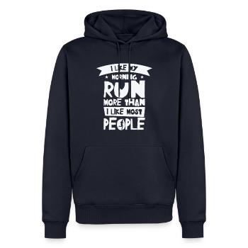 Jogger Runner Marathon Jogging Ski de fond - Sweat à capuche Premium bio Homme - bleu marine - Devant - Nico (187cm)