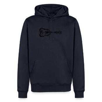 Guitare - Sweat à capuche Premium bio Homme - bleu marine - Devant - Nico (187cm)