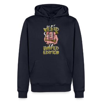 Cooles Cartoon Schwein - Limited Edition - Spruch - Männer Premium Bio Hoodie - Navy - Vorne - Nico (187cm)