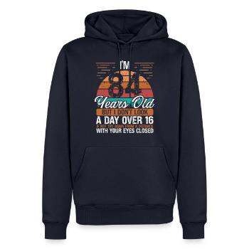 84 Birthday Day over 16 Vintage 84 Years Old - Männer Premium Bio Hoodie - Navy - Vorne - Nico (187cm)