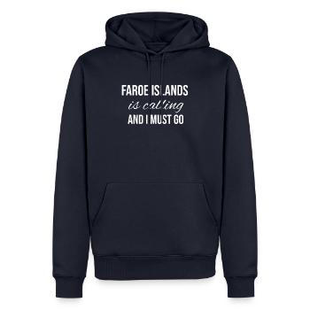 Féroé (îles) - Sweat à capuche Premium bio Homme - bleu marine - Devant - Nico (187cm)