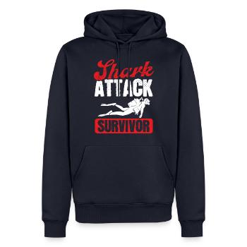 Scuba Diving Shark Attack Survivor Scuba Diver - Männer Premium Bio Hoodie - Navy - Vorne - Nico (187cm)