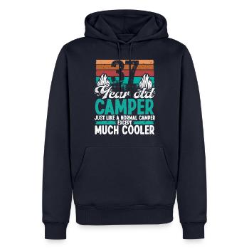 37 Year Old Camper Scouting Camping 37 Birthday - Men’s Premium Organic Hoodie - navy - Front - Nico (187cm)
