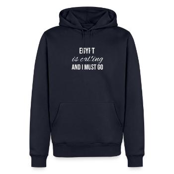 Égypte - Sweat à capuche Premium bio Homme - bleu marine - Devant - Nico (187cm)