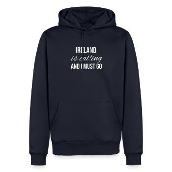 Irlande - Sweat à capuche Premium bio Homme - bleu marine - Devant - Nico (187cm)