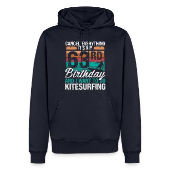 63 Birthday Kiteboarding Kitesurfer 63 Year Old - Männer Premium Bio Hoodie - Navy - Vorne - Nico (187cm)