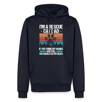 Cat Rescuer Dad Foster Animal Fathers Day - Men’s Premium Organic Hoodie - navy - Front - Nico (187cm)