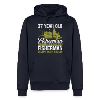 37 Year Old Fisherman Fishing Rod 37 Anglers - Men’s Premium Organic Hoodie - navy - Front - Nico (187cm)