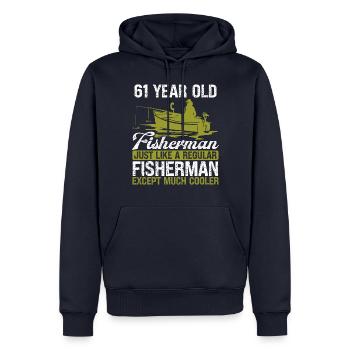 61 Year Old Fisherman Fishing Rod 61 Angler - Männer Premium Bio Hoodie - Navy - Vorne - Nico (187cm)