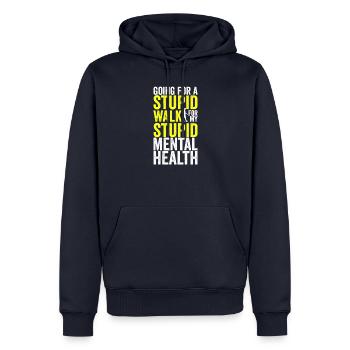 Going For A Stupid Walk Mental Health Meme Shirt - Männer Premium Bio Hoodie - Navy - Vorne - Nico (187cm)