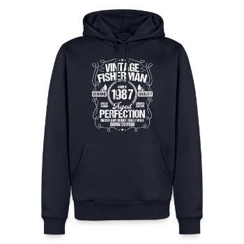 1987 Fishing for Fisherman 1987 Year Born Angler - Männer Premium Bio Hoodie - Navy - Vorne - Nico (187cm)