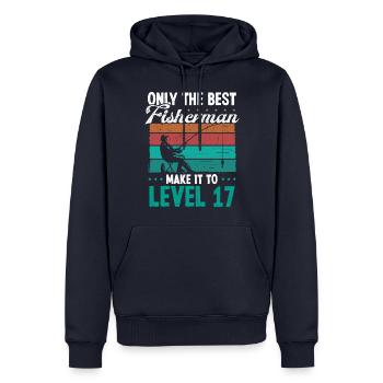 17 Fishing Level 17 Year Old Angler Fisherman - Männer Premium Bio Hoodie - Navy - Vorne - Nico (187cm)