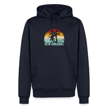 New Orleans Souvenir Palm Trees Summer Sun Beach - Men’s Premium Organic Hoodie - navy - Front - Nico (187cm)