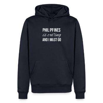 Philippinen - Männer Premium Bio Hoodie - Navy - Vorne - Nico (187cm)