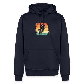 Design de joueur de basket-ball - Retro Vintage - Sweat à capuche Premium bio Homme - bleu marine - Devant - Nico (187cm)