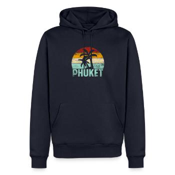 Phuket Souvenir Palmen Sommer Sonne Meer Strand - Männer Premium Bio Hoodie - Navy - Vorne - Nico (187cm)