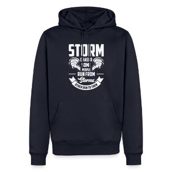 Storm Hunter Tornados Storm Chaser Cadeau - Sweat à capuche Premium bio Homme - bleu marine - Devant - Nico (187cm)