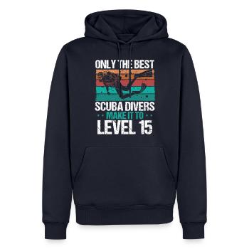 15 Scuba Diving Level 15 Year Diver Snorkeling - Männer Premium Bio Hoodie - Navy - Vorne - Nico (187cm)