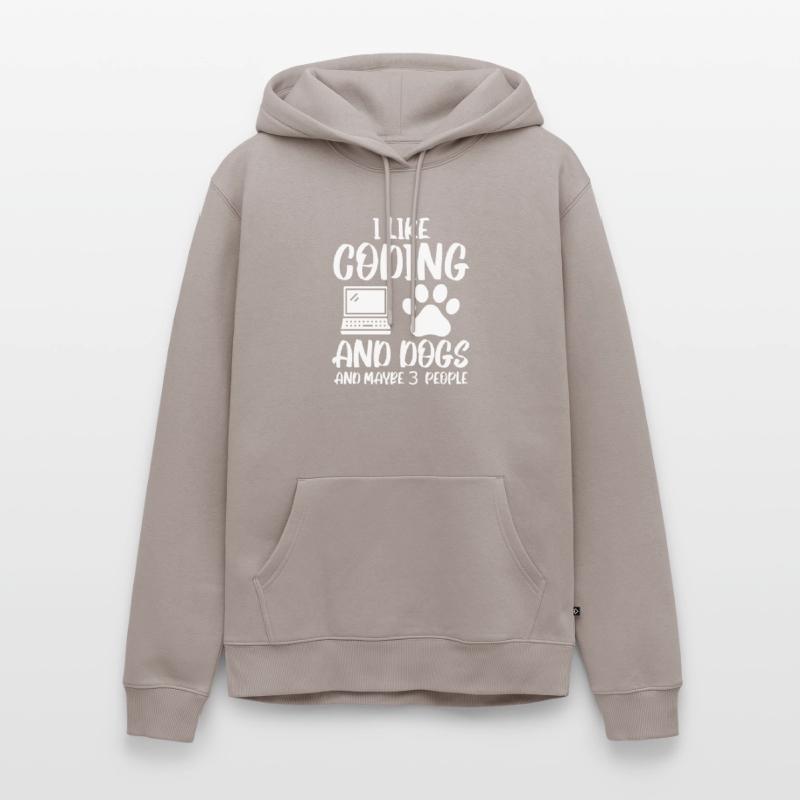 Coding und Hunde Programmierer Coder Entwickler Männer Premium Bio Hoodie
