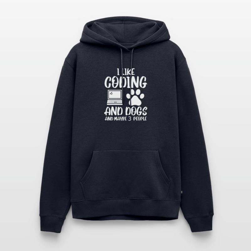 Coding und Hunde Programmierer Coder Entwickler Männer Premium Bio Hoodie