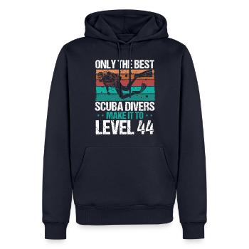 44 Scuba Diving Level 44 Year Diver Snorkeling - Männer Premium Bio Hoodie - Navy - Vorne - Nico (187cm)