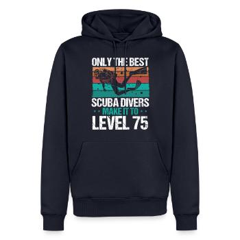 75 Scuba Diving Level 75 Year Diver Snorkeling - Männer Premium Bio Hoodie - Navy - Vorne - Nico (187cm)