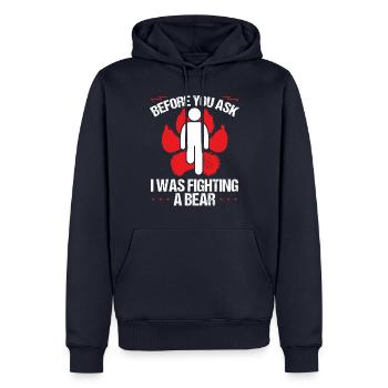Funny Leg Amputee a Bear Amputated Leg Survivor - Men’s Premium Organic Hoodie - navy - Front - Nico (187cm)