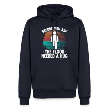 Funny Leg Amputee a hug Amputated Leg Survivor - Men’s Premium Organic Hoodie - navy - Front - Nico (187cm)