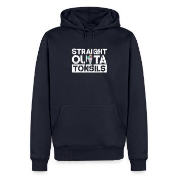 Straight Outa Tonsill Survivor Tonsillectomy - Men’s Premium Organic Hoodie - navy - Front - Nico (187cm)
